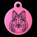 Collie Engraved 31mm Large Round Pet Dog ID Tag